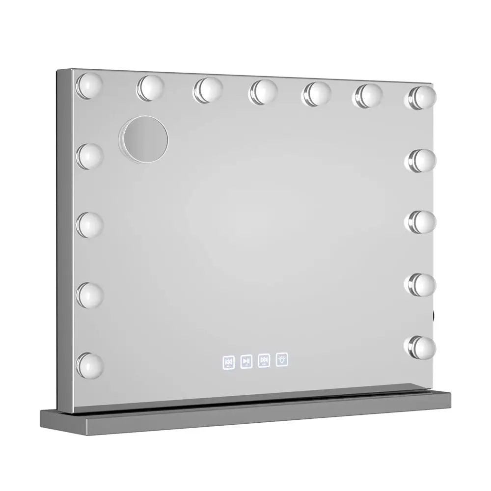 Embellir Bluetooth Makeup Mirror 58x46cm Hollywood Vanity with LED Light Wall - Home & Garden > Decor > Mirrors