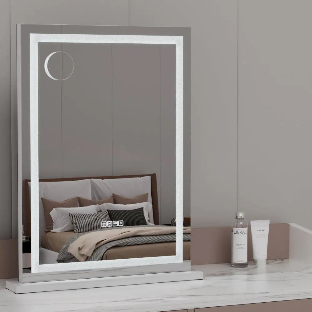 Embellir Bluetooth Makeup Mirror 58x80cm Hollywood Vanity with LED Light Crystal - Home & Garden > Decor > Mirrors