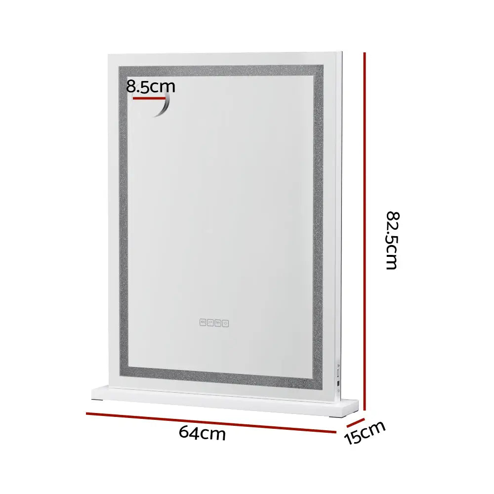 Embellir Bluetooth Makeup Mirror 58x80cm Hollywood Vanity with LED Light Crystal - Home & Garden > Decor > Mirrors