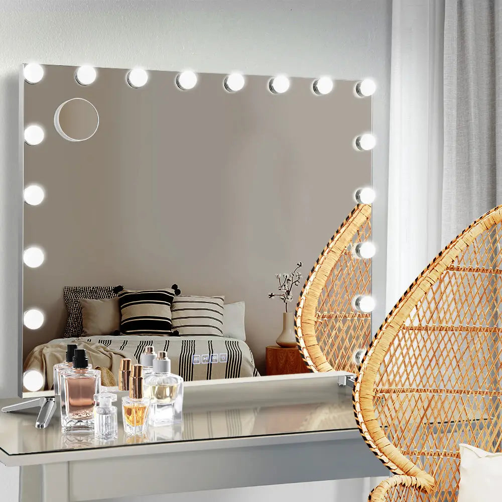 Embellir Bluetooth Makeup Mirror 80x65cm Hollywood Vanity with LED Light Wall - Home & Garden > Decor > Mirrors