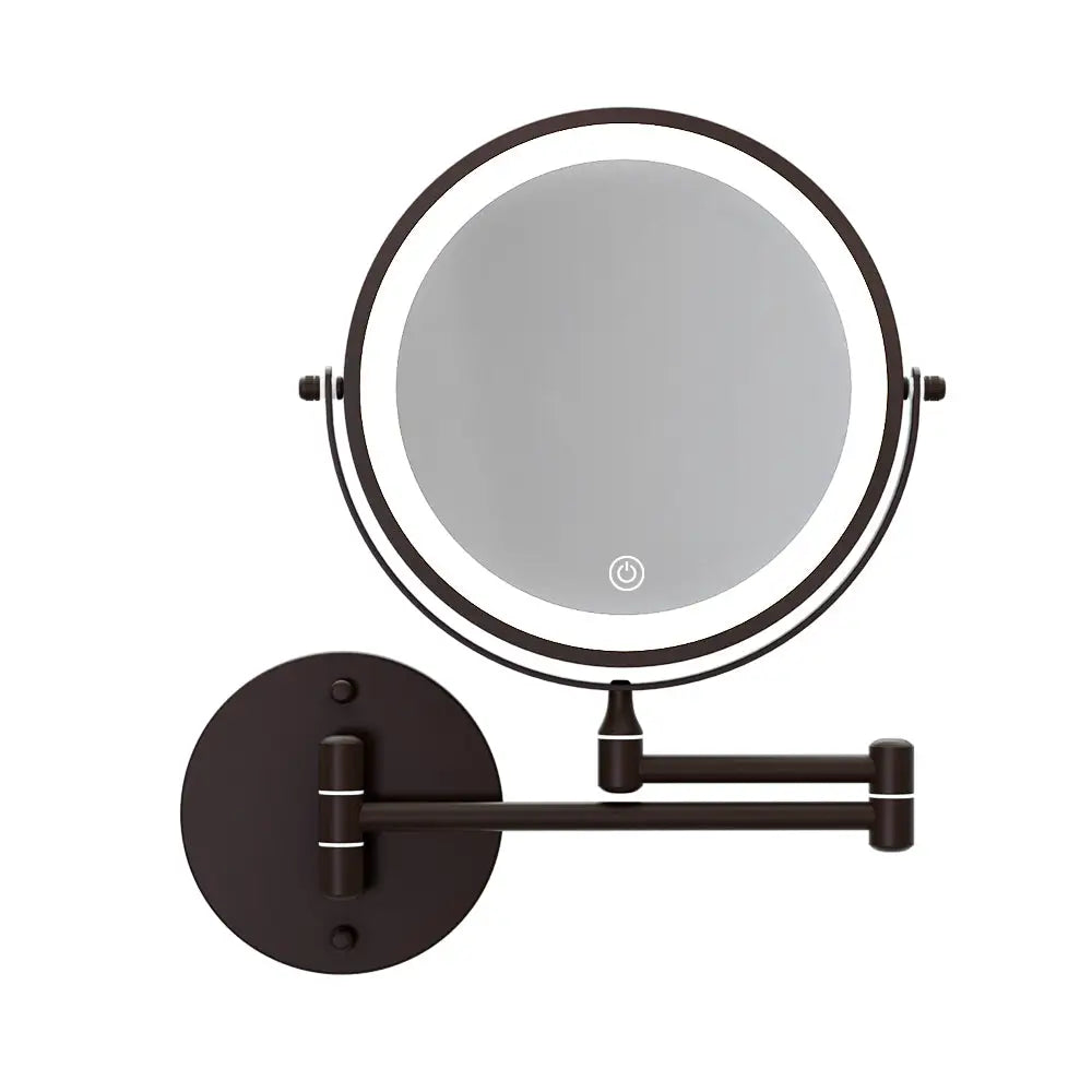 Embellir Extendable Makeup Mirror 10X Magnifying Double-Sided Bathroom Brown - Health & Beauty > Makeup > Makeup Mirrors