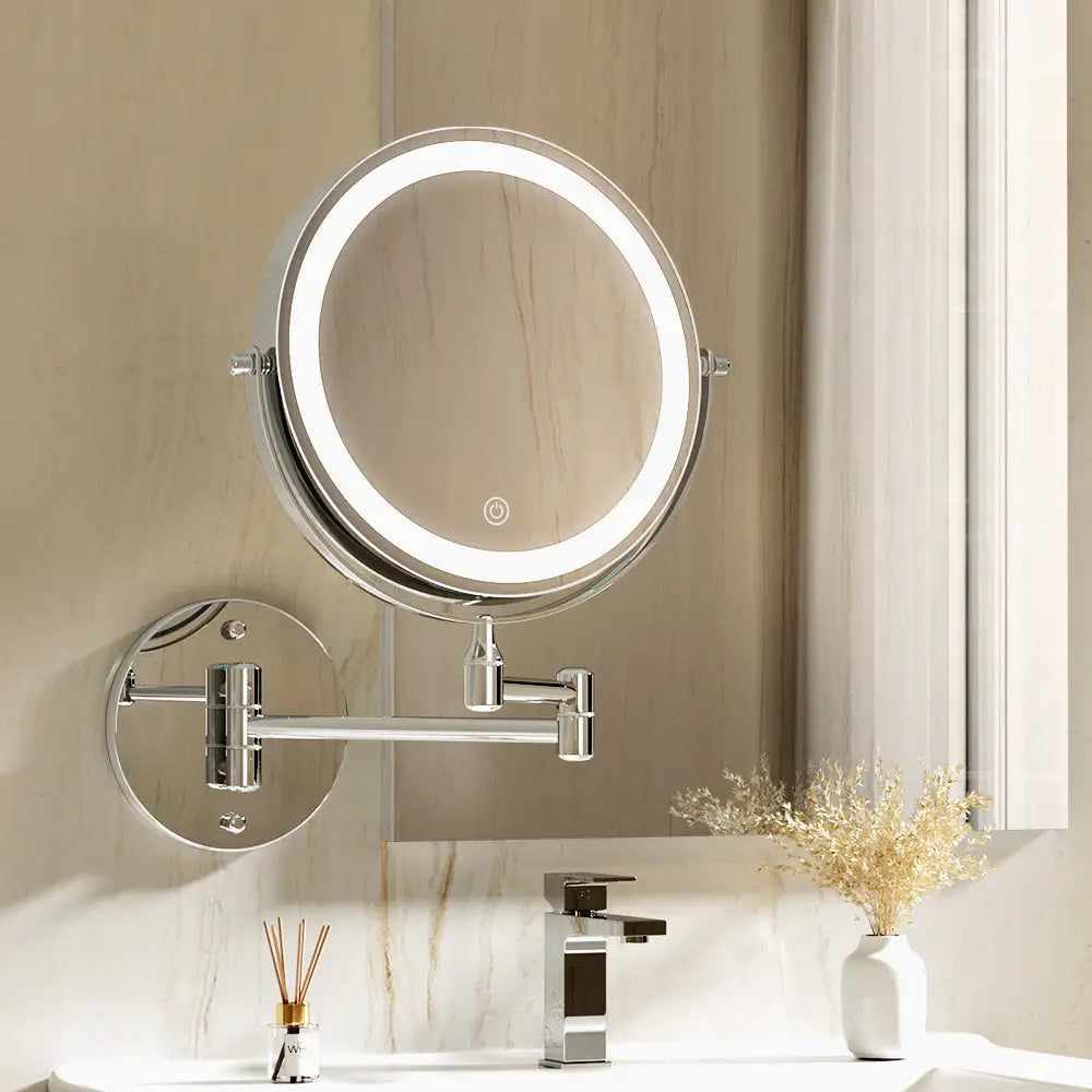 Embellir Extendable Makeup Mirror 10X Magnifying Double-Sided Bathroom Silver - Health & Beauty > Makeup > Makeup