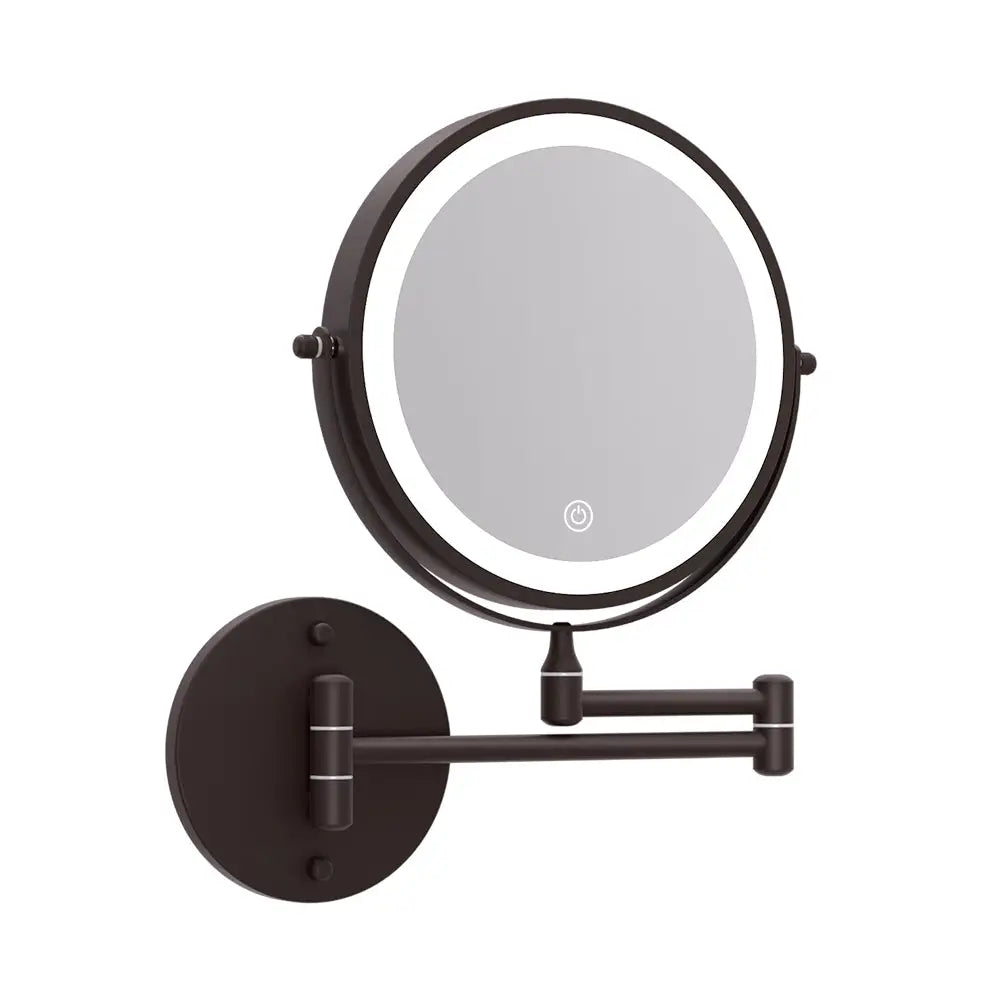 Embellir Extendable Makeup Mirror 10X Magnifying Double-Sided Bathroom Brown - Health & Beauty > Makeup > Makeup Mirrors