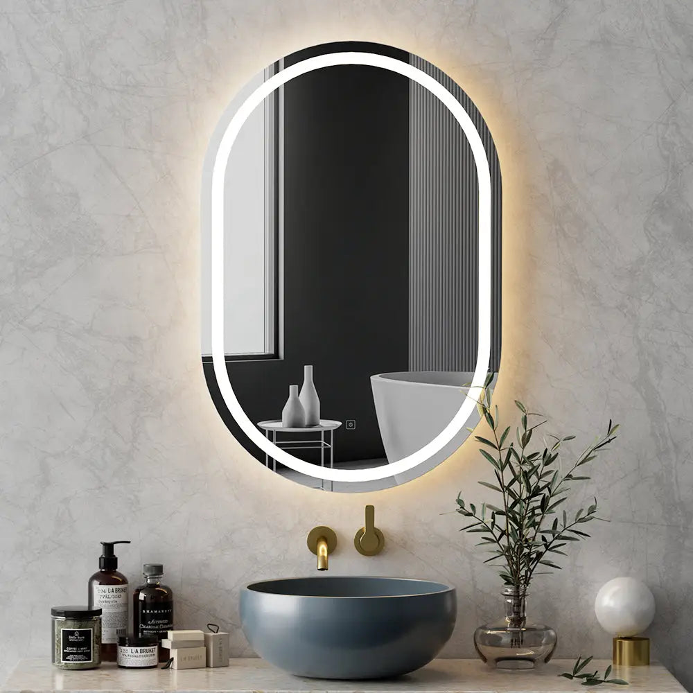 Embellir LED Wall Mirror With Light 50X75CM Bathroom Decor Oval Mirrors Vanity - Home & Garden > Decor > Mirrors