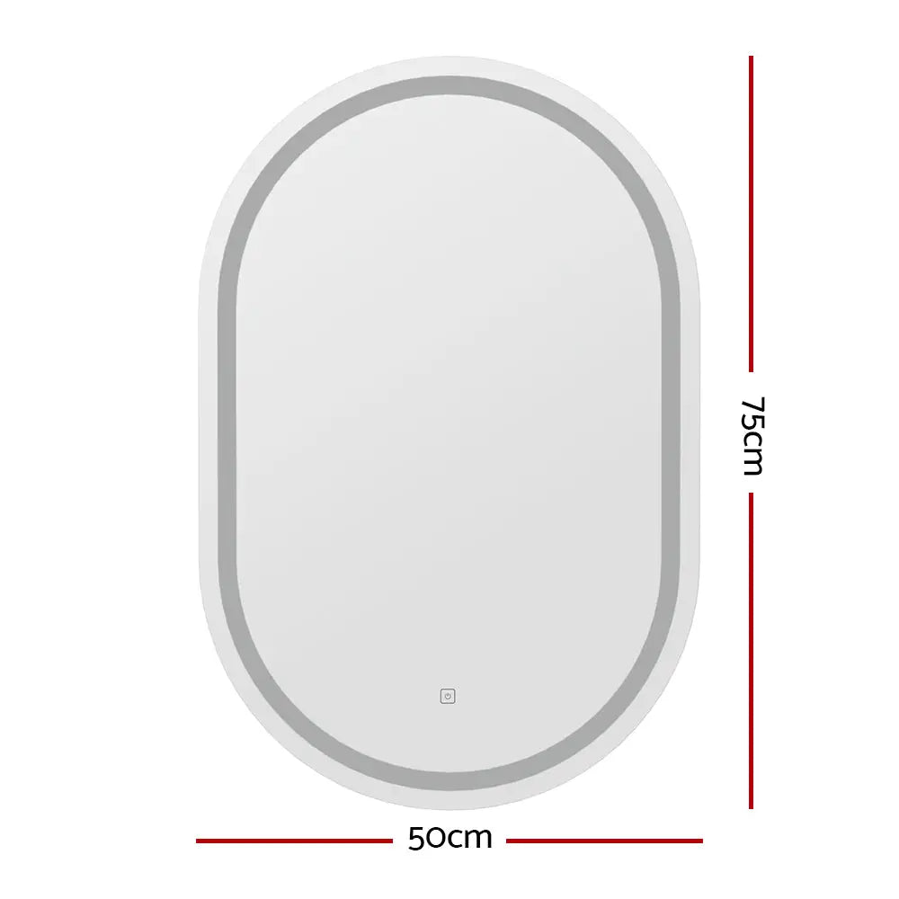 Embellir LED Wall Mirror With Light 50X75CM Bathroom Decor Oval Mirrors Vanity - Home & Garden > Decor > Mirrors