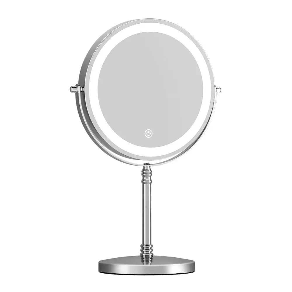Embellir Makeup Mirror 20x20cm 10X Magnifying with LED Light Rotation Tabletop - Health & Beauty > Makeup > Makeup