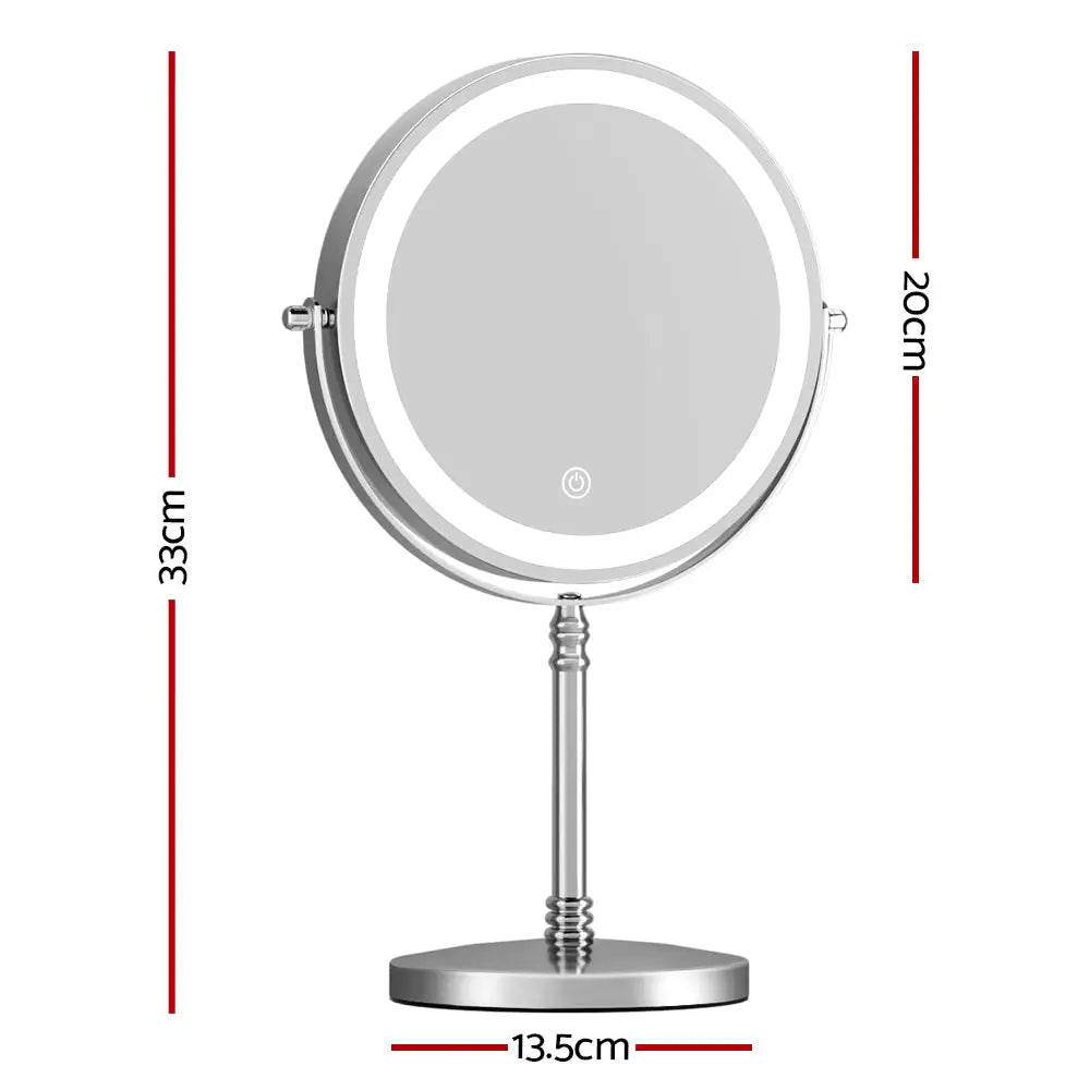 Embellir Makeup Mirror 20x20cm 10X Magnifying with LED Light Rotation Tabletop - Health & Beauty > Makeup > Makeup