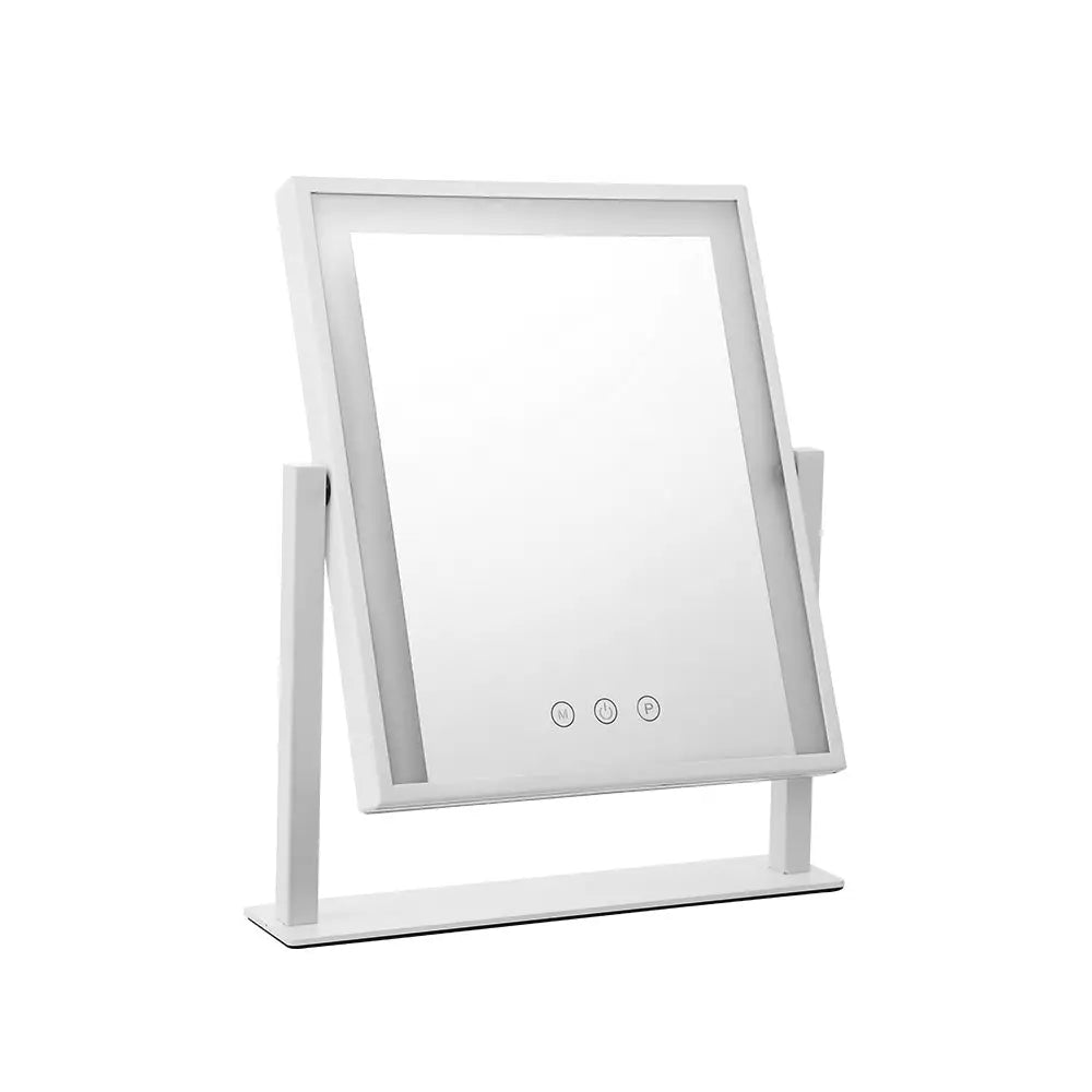Embellir Makeup Mirror 25x30cm Hollywood Vanity with LED Light Rotation White - Health & Beauty > Makeup > Makeup