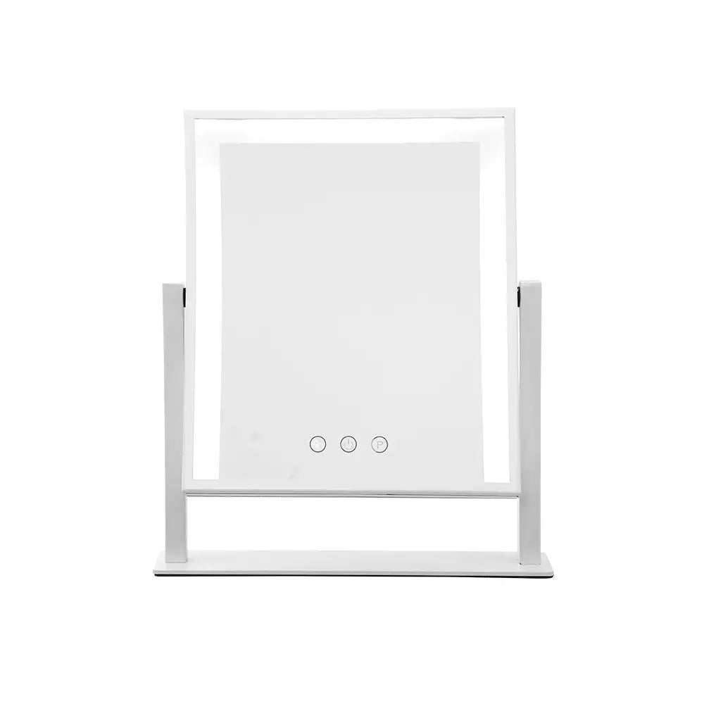 Embellir Makeup Mirror 30x40cm Hollywood Vanity with LED Light Rotation White - Health & Beauty > Makeup > Makeup