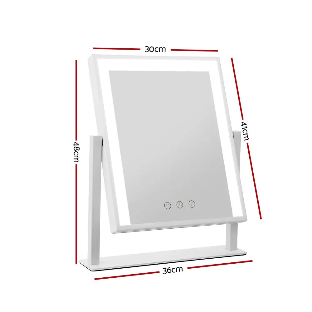 Embellir Makeup Mirror 30x40cm Hollywood Vanity with LED Light Rotation White - Health & Beauty > Makeup > Makeup