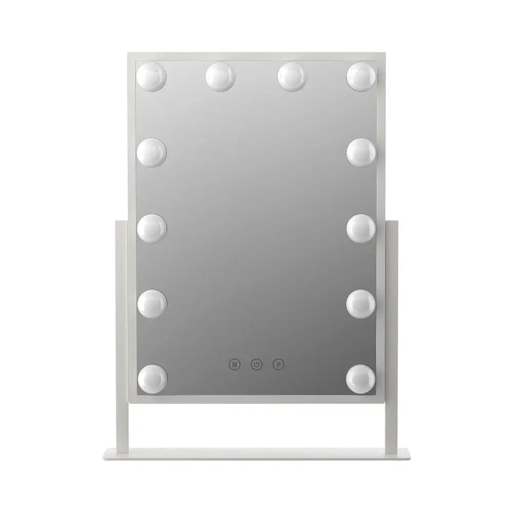 Embellir Makeup Mirror 30x41cm Hollywood Vanity with LED Light Rotation Tabletop - Health & Beauty > Makeup > Makeup