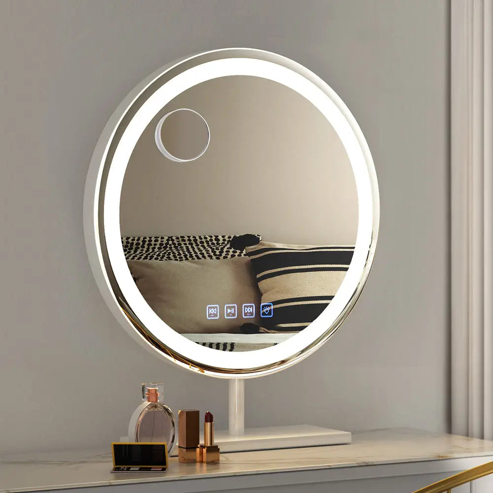 Embellir Makeup Mirror 40x40cm Hollywood Vanity with LED Light Tabletop Round - Home & Garden > Decor > Mirrors