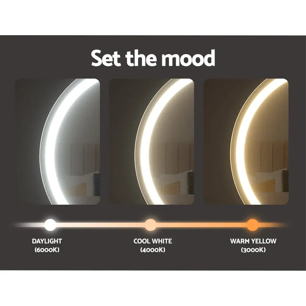 Embellir Makeup Mirror 40x40cm Hollywood Vanity with LED Light Tabletop Round - Home & Garden > Decor > Mirrors