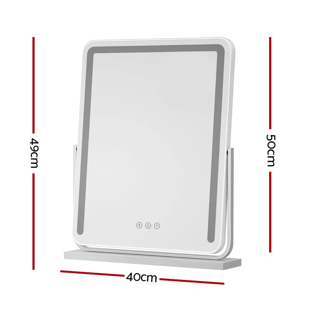 Embellir Makeup Mirror 40x50cm Hollywood Vanity with LED Light Strip Rotation - Home & Garden > Decor > Mirrors