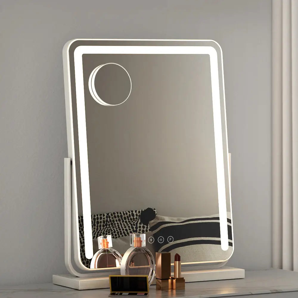 Embellir Makeup Mirror 40x50cm Hollywood Vanity with LED Light Strip Rotation - Home & Garden > Decor > Mirrors