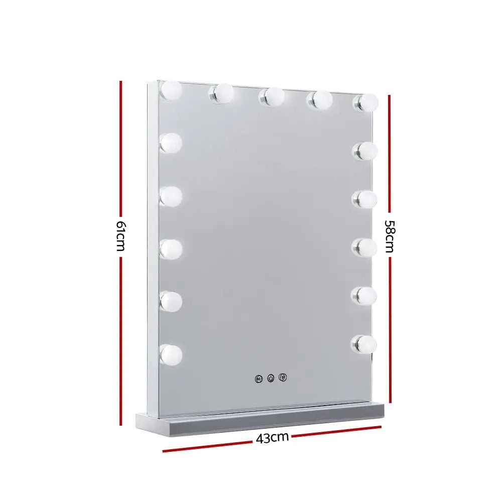 Embellir Makeup Mirror 43x61cm Hollywood Vanity with LED Light Tabletop Wall - Home & Garden > Decor > Mirrors