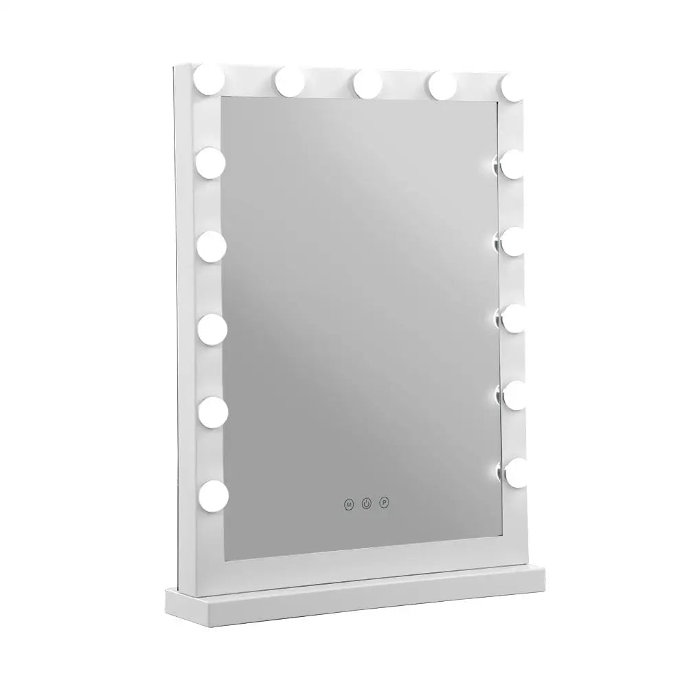 Embellir Makeup Mirror 43x61cm Hollywood Vanity with LED Light Tabletop White - Home & Garden > Decor > Mirrors