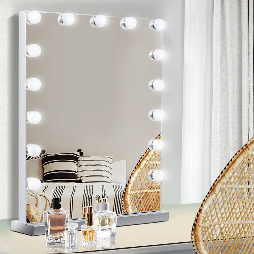 Embellir Makeup Mirror 43x61cm Hollywood Vanity with LED Light Tabletop Wall - Home & Garden > Decor > Mirrors
