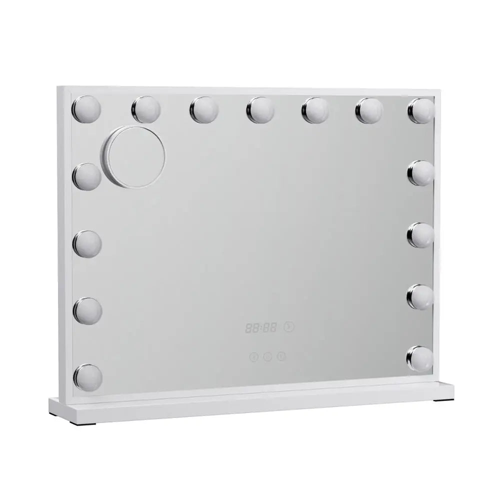 Embellir Makeup Mirror 58x45cm Hollywood Vanity with LED Light Tabletop White - Home & Garden > Decor > Mirrors