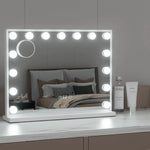 Embellir Makeup Mirror 58x45cm Hollywood Vanity with LED Light Tabletop White - Home & Garden > Decor > Mirrors