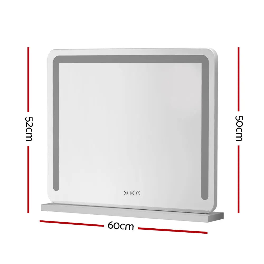 Embellir Makeup Mirror 60x50cm Hollywood Vanity with LED Light Tabletop White - Home & Garden > Decor > Mirrors