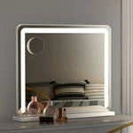 Embellir Makeup Mirror 60x50cm Hollywood Vanity with LED Light Tabletop White - Home & Garden > Decor > Mirrors
