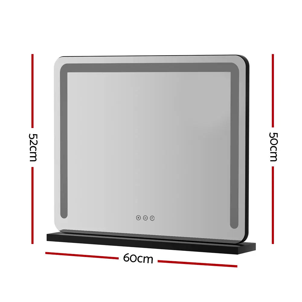Embellir Makeup Mirror 60x50cm Hollywood Vanity with LED Light Tabletop Black - Health & Beauty > Makeup > Makeup
