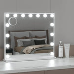 Embellir Makeup Mirror 60x52cm Hollywood Vanity with LED Light Tabletop White - Health & Beauty > Makeup > Makeup