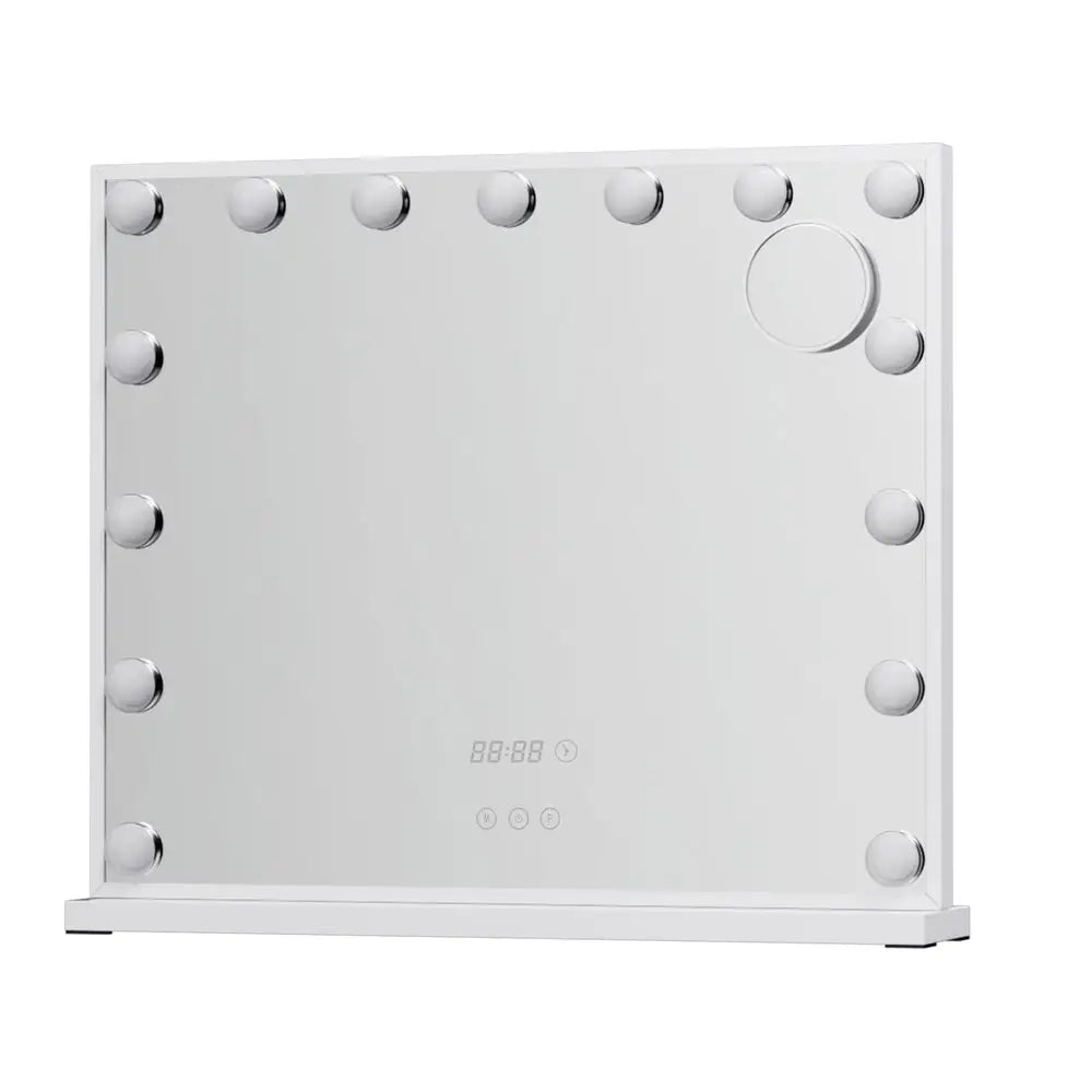 Embellir Makeup Mirror 60x52cm Hollywood Vanity with LED Light Tabletop White - Health & Beauty > Makeup > Makeup