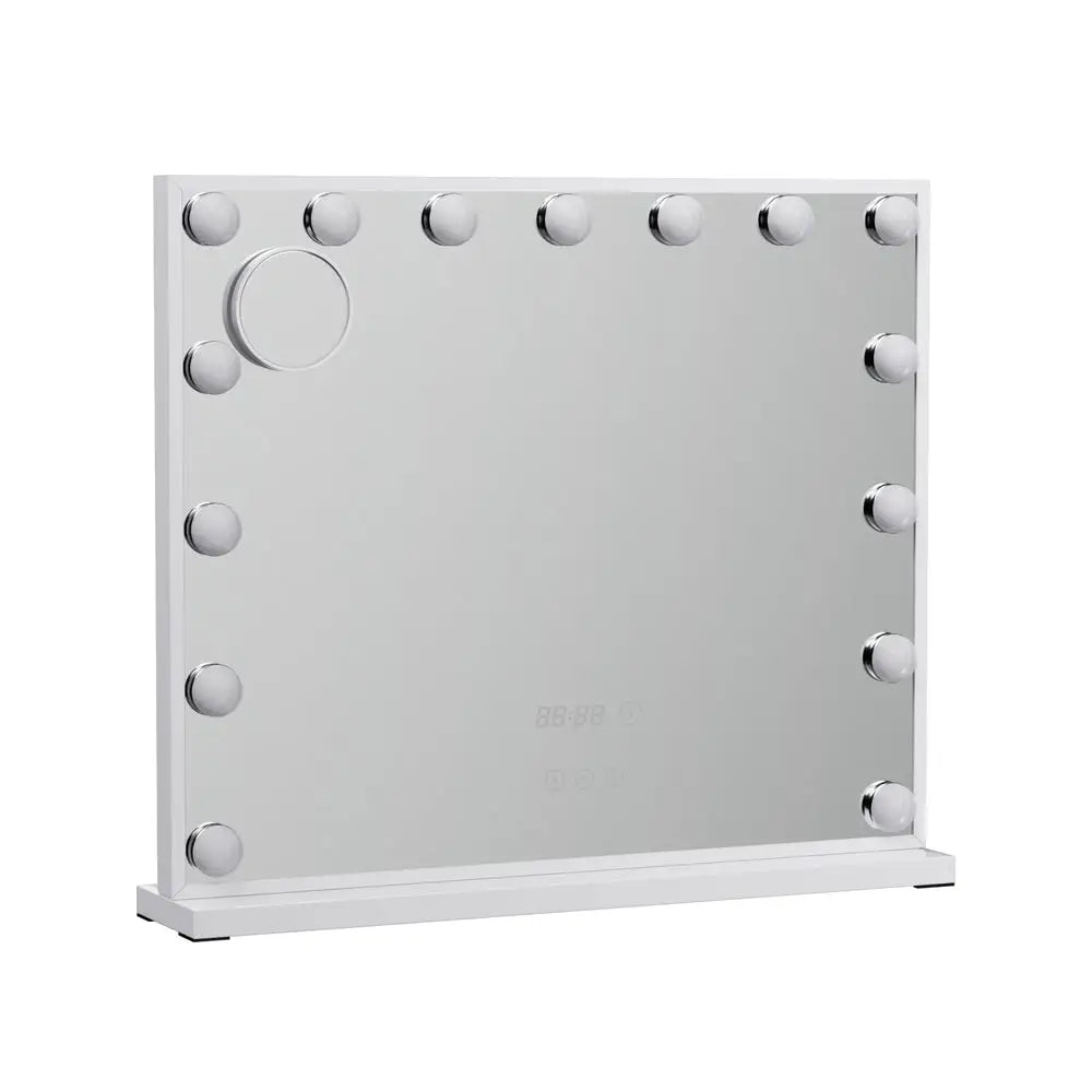 Embellir Makeup Mirror 60x52cm Hollywood Vanity with LED Light Tabletop White - Health & Beauty > Makeup > Makeup
