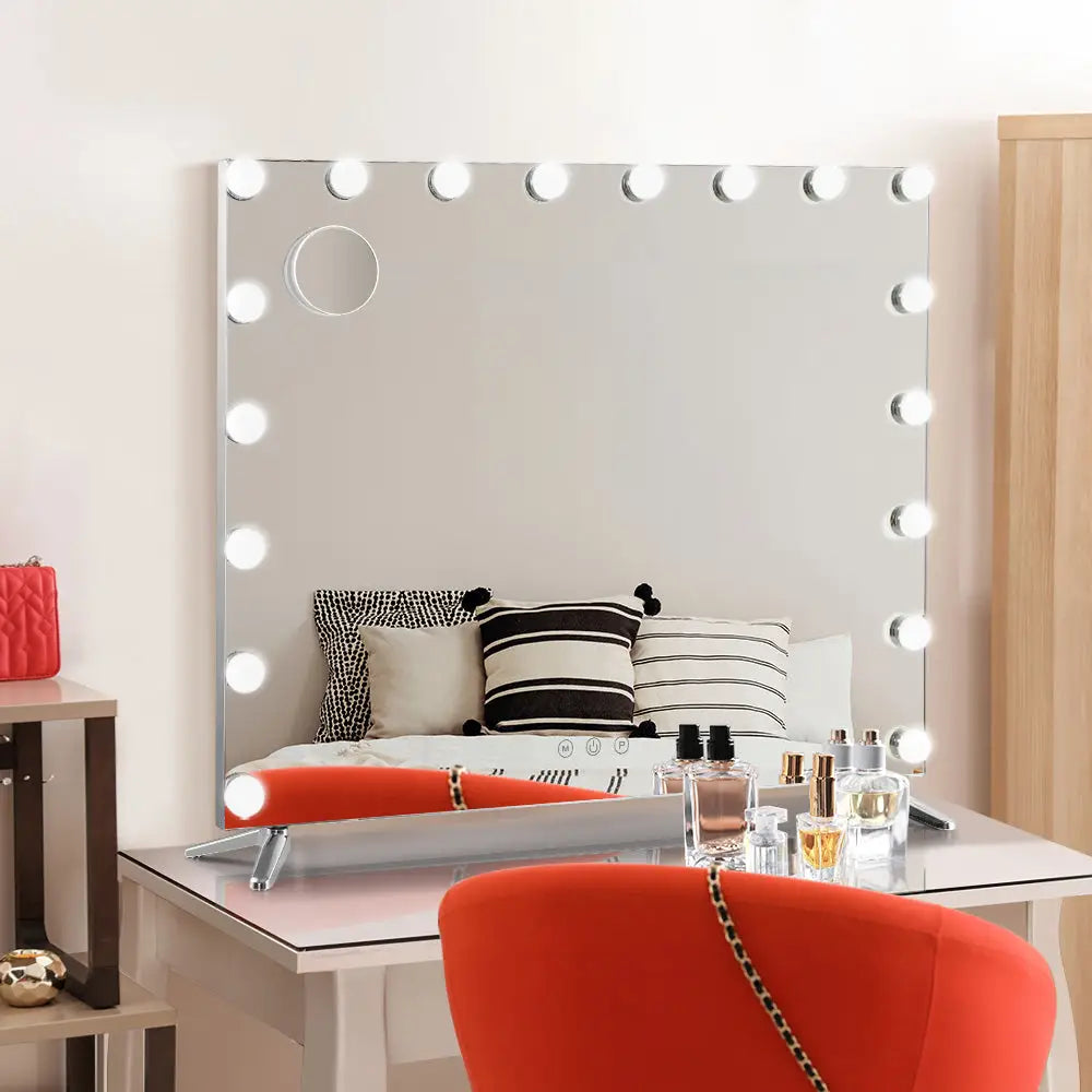 Embellir Makeup Mirror 80X65cm Hollywood with Light Vanity Dimmable Wall 18 LED - Furniture > Bathroom