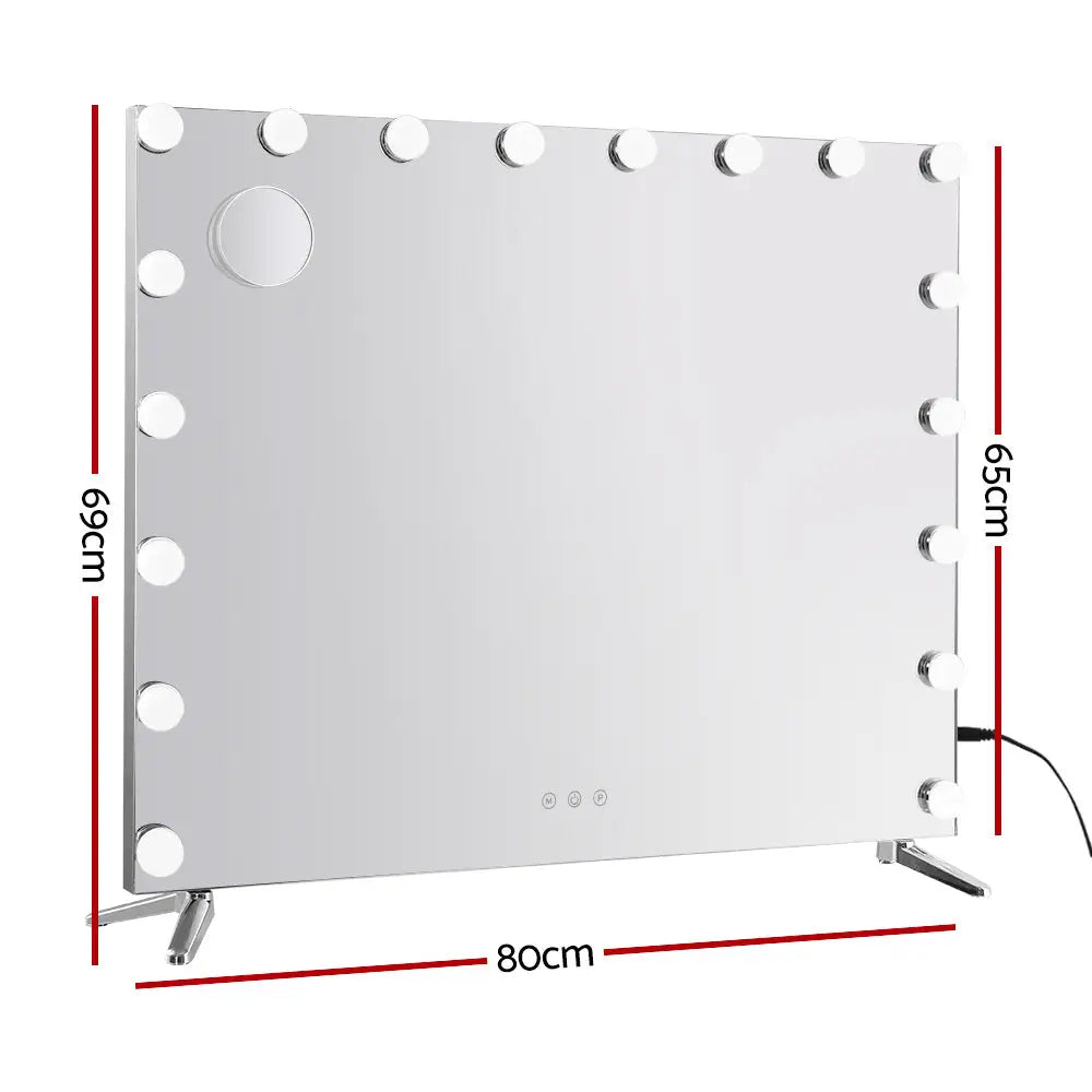 Embellir Makeup Mirror 80X65cm Hollywood with Light Vanity Dimmable Wall 18 LED - Furniture > Bathroom