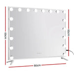 Embellir Makeup Mirror Hollywood 80x65cm 18 LED with Light Vanity Dimmable Wall - Furniture > Bathroom
