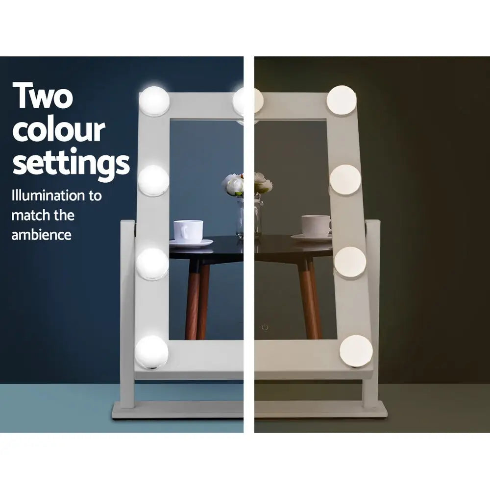 Embellir Makeup Mirror Hollywood with Light Round 360° Rotation Tabletop 9 - Health & Beauty > Makeup Mirrors