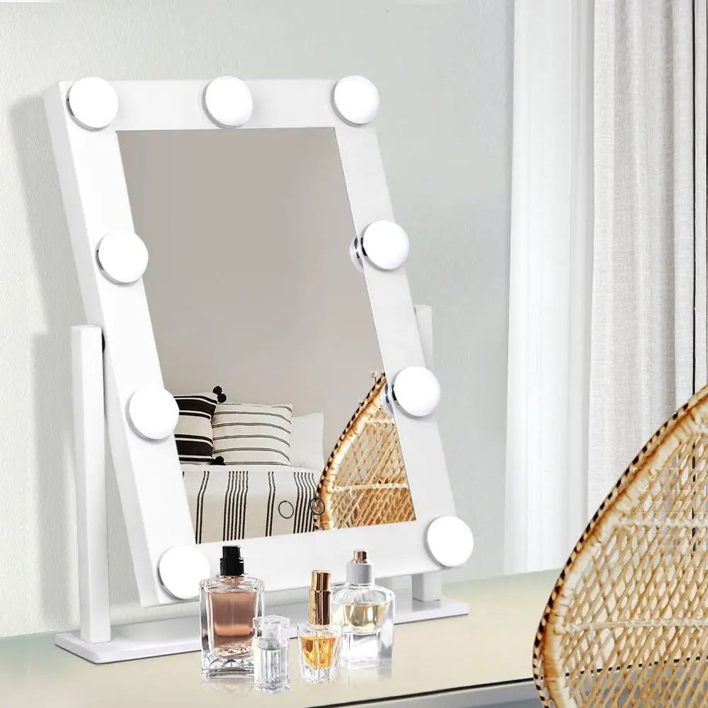 Embellir Makeup Mirror Hollywood with Light Round 360° Rotation Tabletop 9 - Health & Beauty > Makeup Mirrors