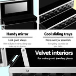 Embellir Portable Cosmetic Beauty Makeup Carry Case with Mirror - Diamond Black - Health & Beauty > Cosmetic Storage >