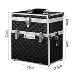 Embellir Portable Cosmetic Beauty Makeup Carry Case with Mirror - Diamond Black - Health & Beauty > Cosmetic Storage >