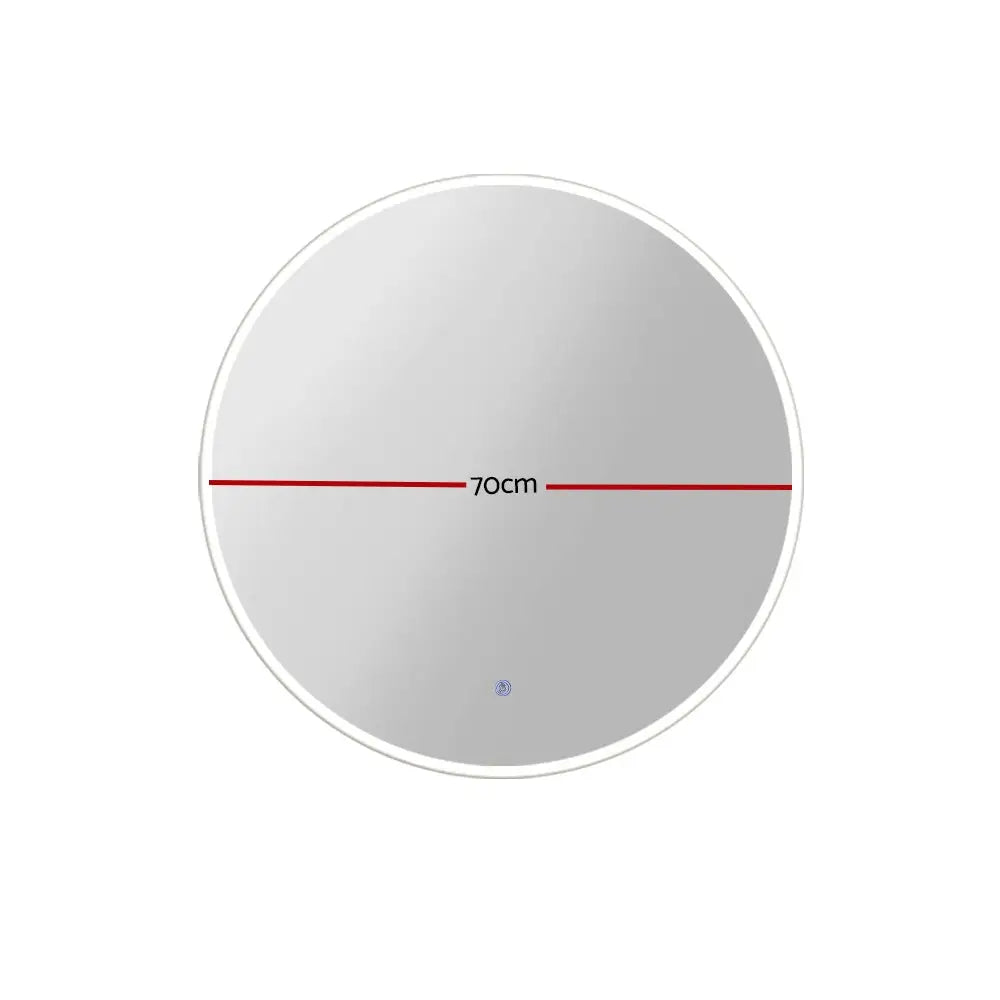 Embellir Wall Mirror 70cm with Led light Makeup Home Decor Bathroom Round Vanity - Health & Beauty > Makeup Mirrors