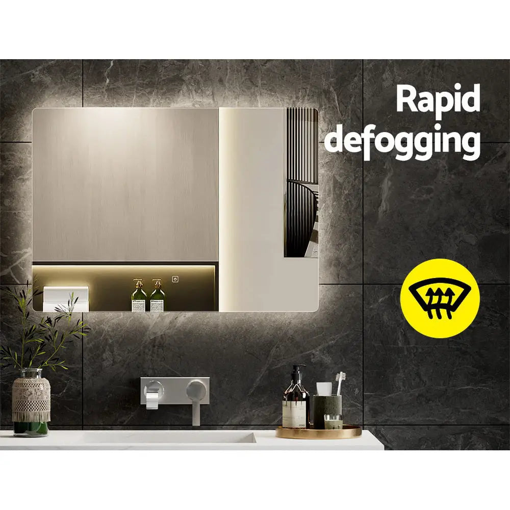 Embellir Wall Mirror 70X50cm with LED Light Bathroom Home Decor Round Rectangle - Home & Garden > Decor > Mirrors