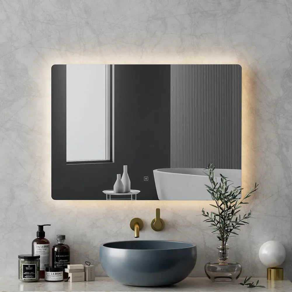 Embellir Wall Mirror 70X50cm with LED Light Bathroom Home Decor Round Rectangle - Home & Garden > Decor > Mirrors