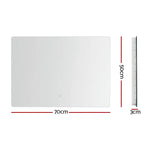 Embellir Wall Mirror 70X50cm with LED Light Bathroom Home Decor Round Rectangle - Home & Garden > Decor > Mirrors