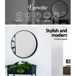 Embellir Wall Mirror Makeup 50cm Home Decor Framed Mirrors Bathroom Round Black - Health & Beauty > Makeup > Makeup