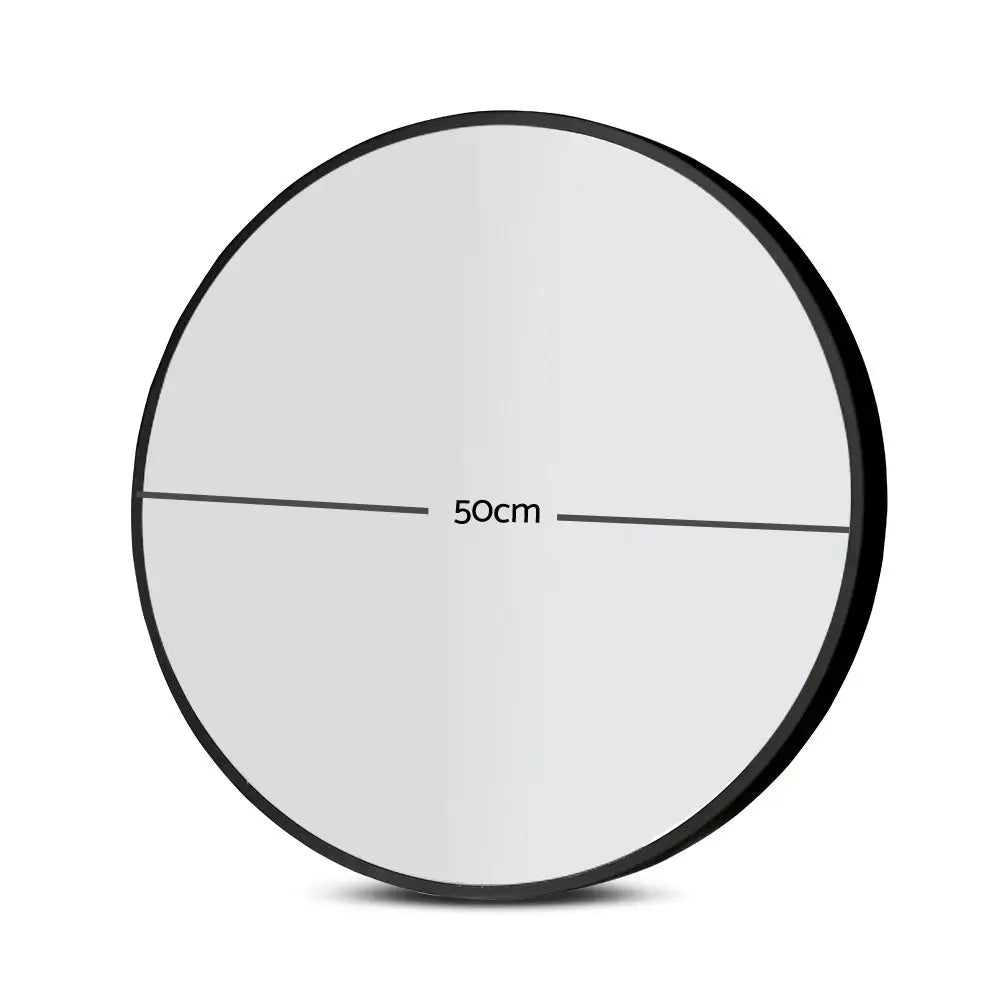 Embellir Wall Mirror Makeup 50cm Home Decor Framed Mirrors Bathroom Round Black - Health & Beauty > Makeup > Makeup