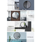 Embellir Wall Mirror Makeup 70cm Home Decor Framed Mirrors Bathroom Round Black - Health & Beauty > Makeup > Makeup