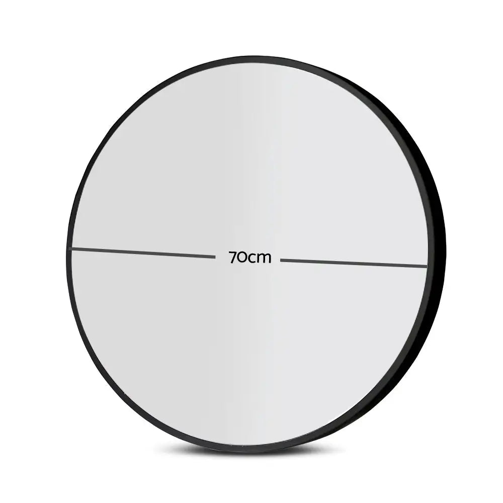 Embellir Wall Mirror Makeup 70cm Home Decor Framed Mirrors Bathroom Round Black - Health & Beauty > Makeup > Makeup