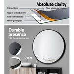 Embellir Wall Mirror Makeup 70cm Home Decor Framed Mirrors Bathroom Round Black - Health & Beauty > Makeup > Makeup