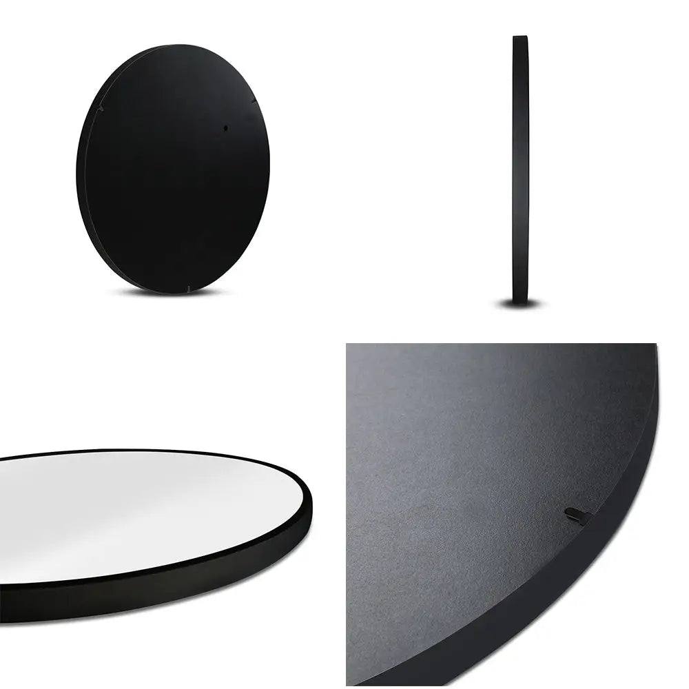 Embellir Wall Mirror Makeup 70cm Home Decor Framed Mirrors Bathroom Round Black - Health & Beauty > Makeup > Makeup