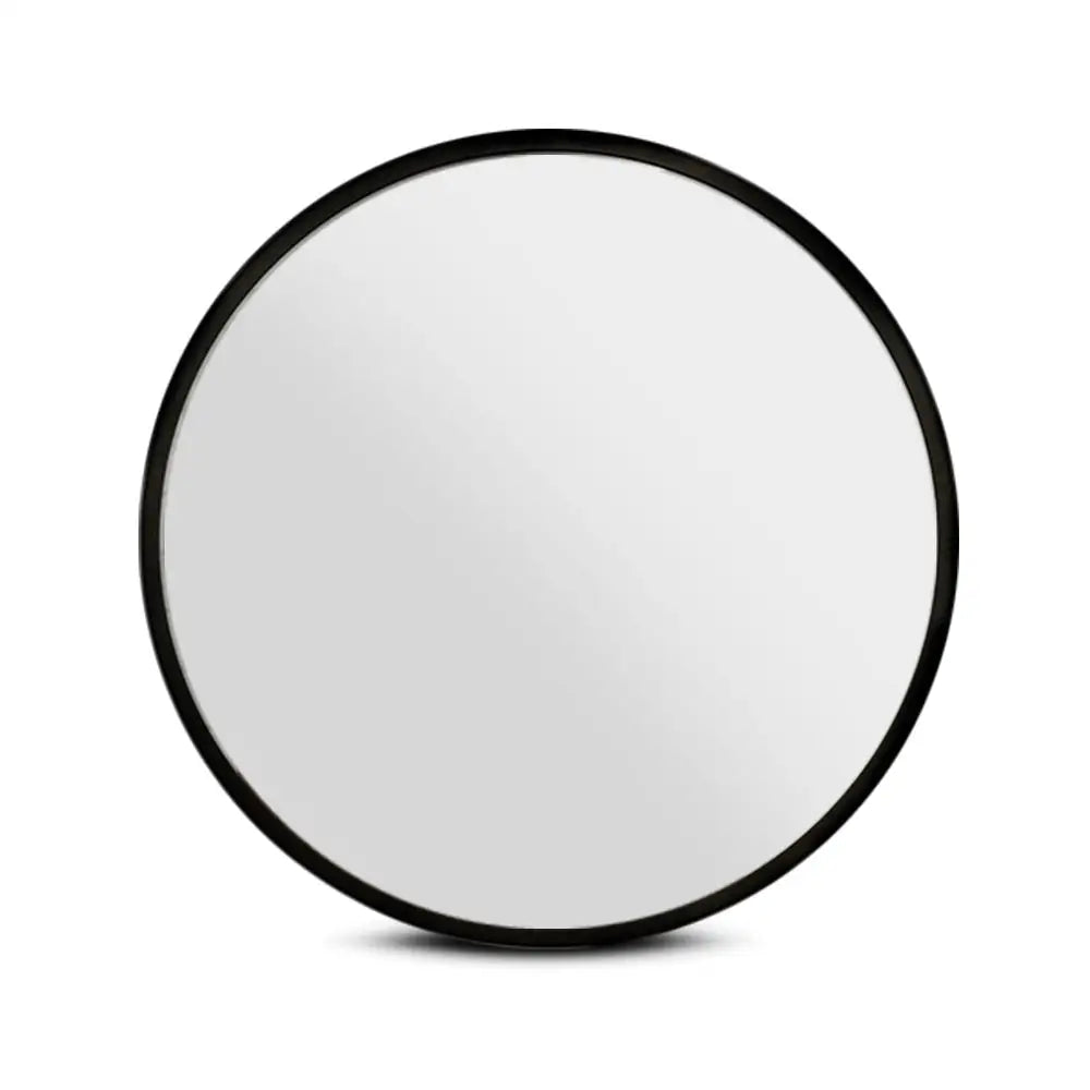 Embellir Wall Mirror Makeup 80cm Home Decor Framed Mirrors Bathroom Round Black - Health & Beauty > Makeup Mirrors