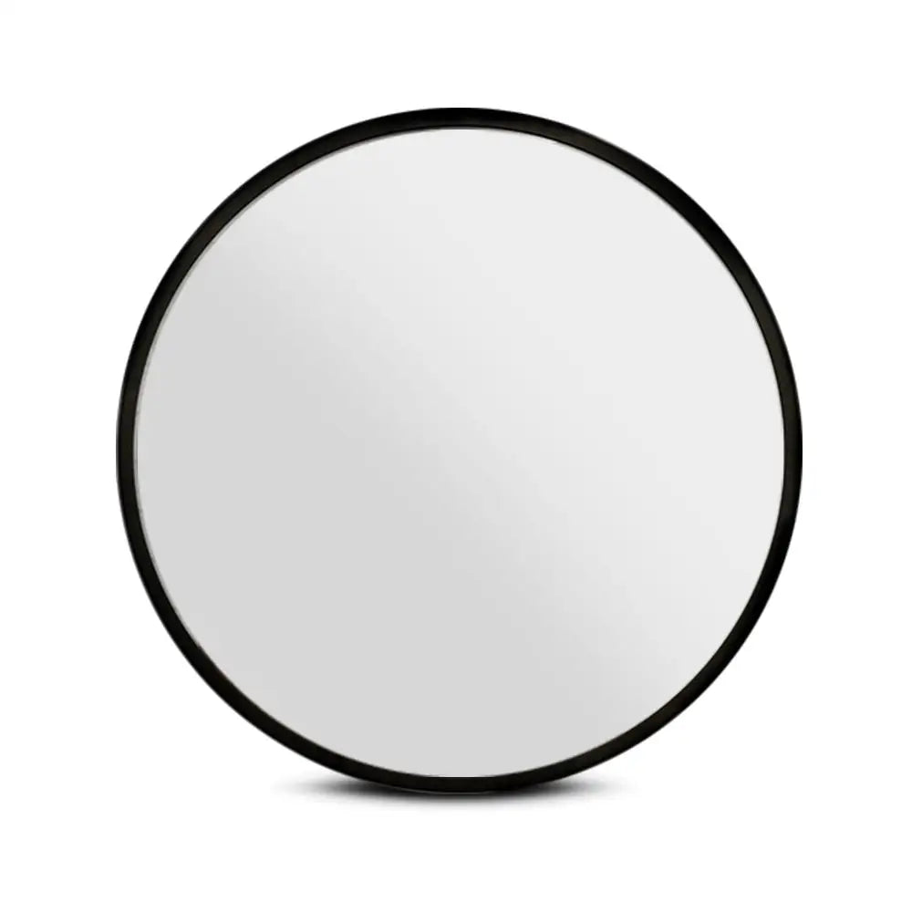 Embellir Wall Mirror Makeup 90cm Home Decor Framed Mirrors Bathroom Round Black - Home & Garden > Bathroom Accessories