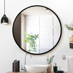 Embellir Wall Mirror Makeup 90cm Home Decor Framed Mirrors Bathroom Round Black - Home & Garden > Bathroom Accessories
